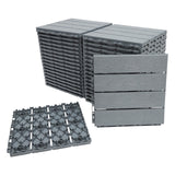 12"x12" Interlocking Deck Tiles for Outdoor  Waterproof Flooring Anti-Slip Tiles for Balcony/Garden/Porch Snap Lock