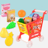21 Pieces Grocery Store Cart Toys Interactive Play Set Role Play Toys with Pretend Food Accessories for Food Fruit Vegetables