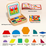 288pcs Wooden Magnetic Geometry Creative Puzzle Refrigerator Color Magnet Graphic Learning Brain Puzzle Toys Holiday Gifts