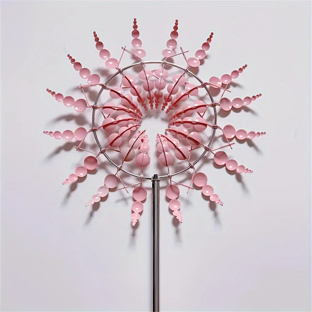 1pc Magical 3D Metal Outdoor Windmill Spinners Unique Metal Kinetic Wind Sculptures  Wind Catchers Lawn Patio Yard Garden Decor