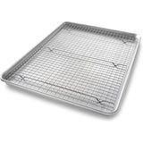 1607CR Bakeware Extra Large Sheet Baking Pan and Bakeable Nonstick Cooling Rack Set