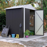 Storage Shed Waterproof Metal Garden Shed with Lockable Door Utility Tool Shed Outdoor Storage for Backyard, Patio and Lawn (6