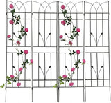 4 Pack Metal Garden Trellis 86.7" H Garden Fence Rustproof Trellis for Climbing Plants Support Roses Flower Outdoor Lawn Green-B
