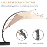 11ft Offset Cantilever Patio Umbrella with Base Included, Large Round Aluminum Outdoor Umbrella, 360° Rotation & Infinite Tilt,