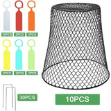 10 Pcs Metal Chicken Wire Cloche Plant Covers Garden Netting Animal Protectors with Stakes Labels Seedlings Flowers