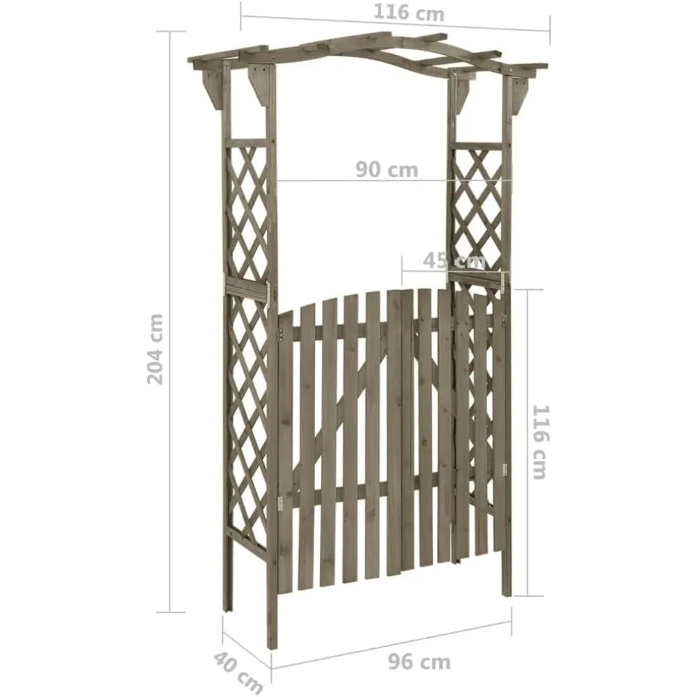 Wooden Arbor Arch with Gate | Wedding Arches Archway for Ceremony Party | Wood Garden Trellis Arbor for Outdoor Patio Bakcyard Y