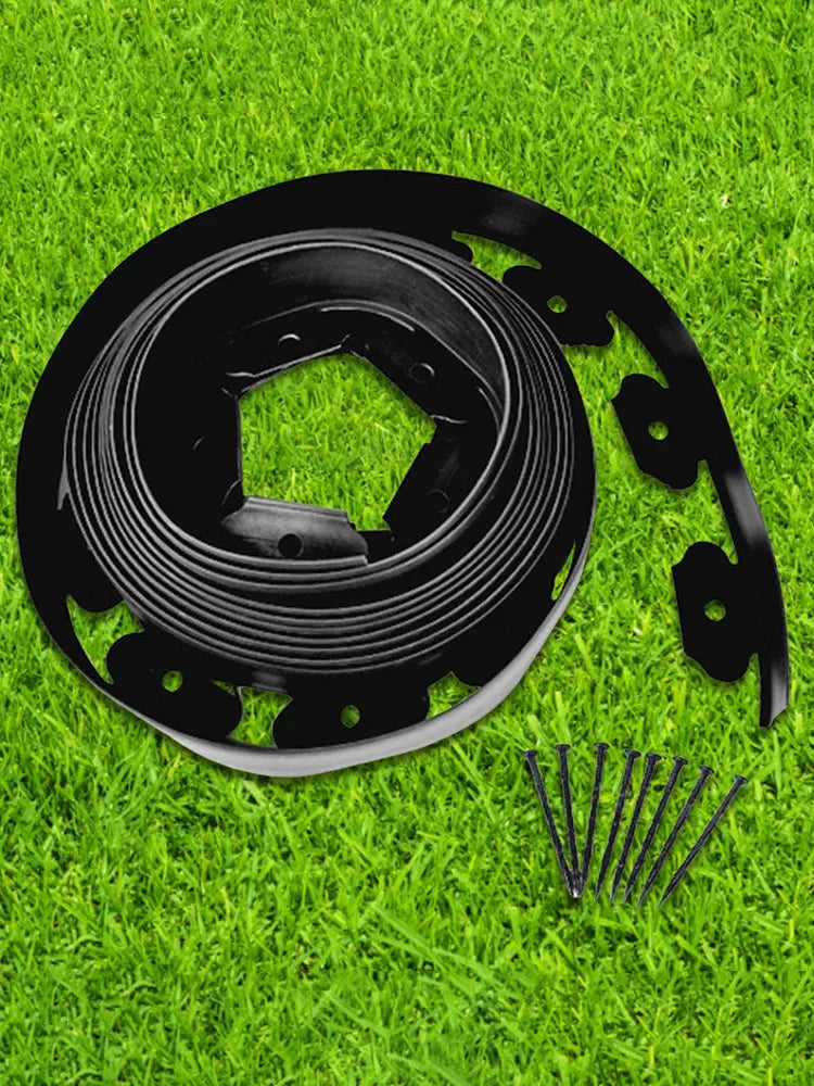 5/10M Garden Edging with Spikes Landscape Edging No Dig Flexible Lawn Edging Kit for Yard Flowerbeds