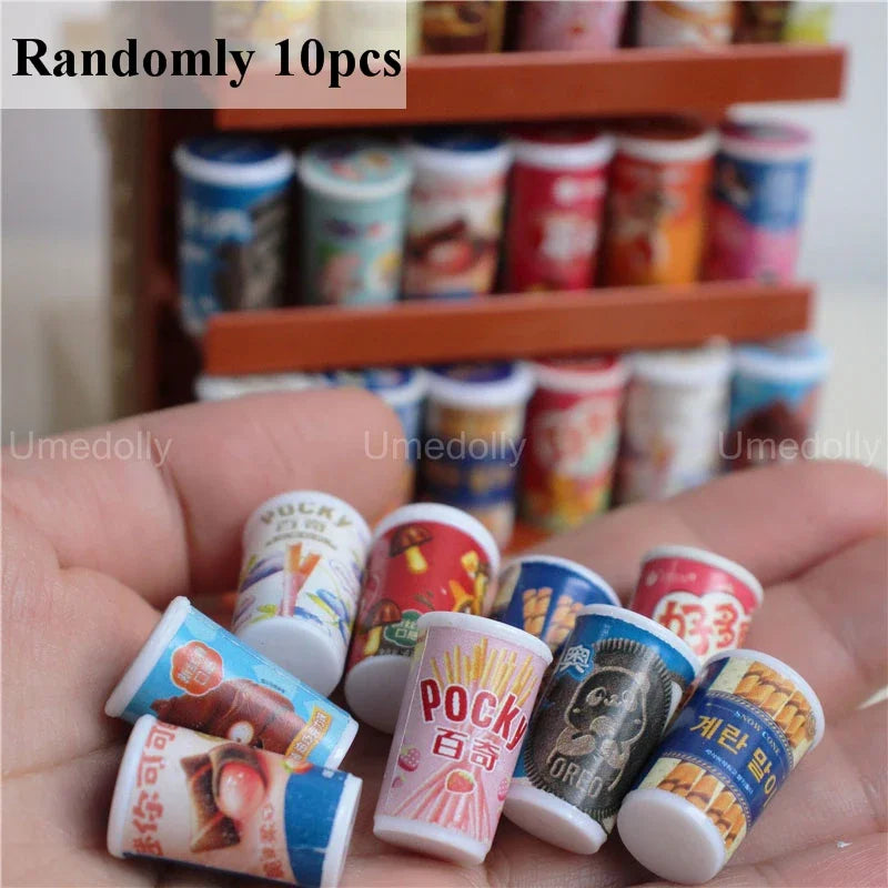 1/6 Scale Miniature Dollhouse Supermarket Store Food Mini Snacks Drinks for Doll Blyth BJD Accessories Toy