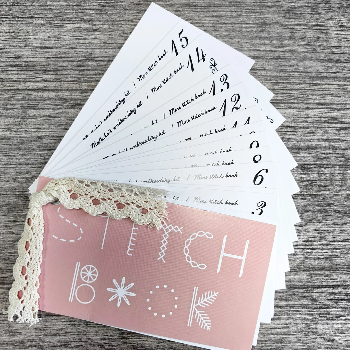 To Learn 15 Stitchings Sewing Teaching Mini Stitching Book Decor Portable Mini Travel Sewing Kit Perfect on-the-go