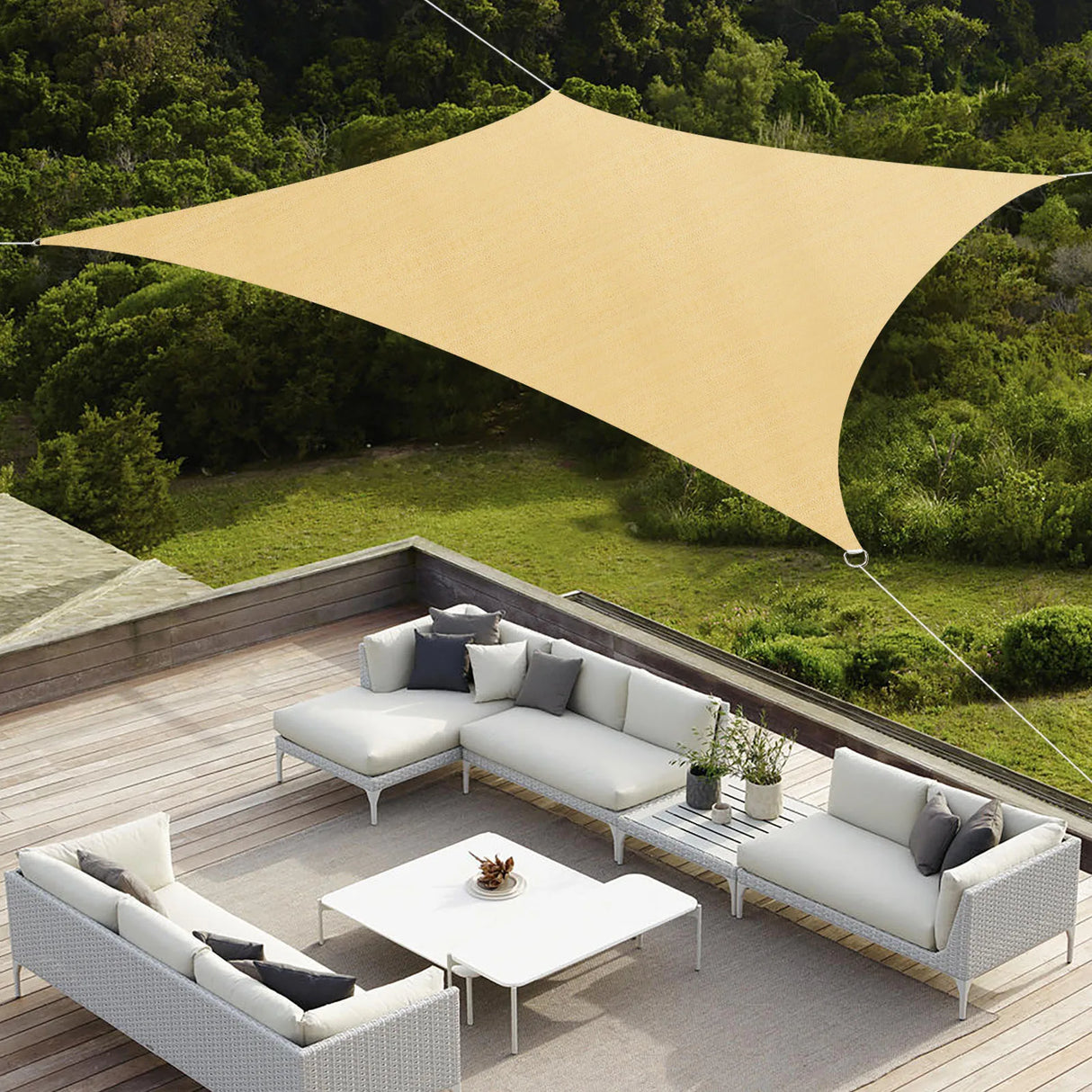3*3M Sun Shade Sail Square Sun Shelter Waterproof UV-Proof Awning for Garden Pool Lawn Terrace
