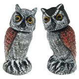 Owl Bird Repellent 360° Rotating Head Realistic Owl Statue Scarecrow Flashing Eyes Scary Sound Garden Bird Repellent Decoration
