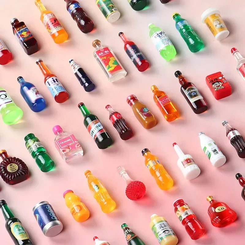 random Miniature Dollhouse Supermarket Food Snacks Mini Cake Wine Drink for Blyth Barbies BJD Doll Accessories Kids Gift