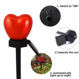 Solar Lights Outdoor Auto On/Off Heart-shaped LED Solar Garden Lights For Yard Decoration Waterproof Landscape Solar Lights