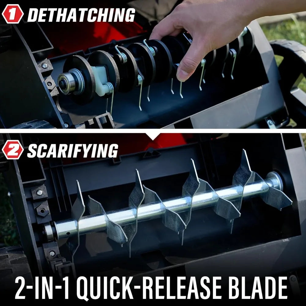 13-inch 13-Amp 2-in-1 Electric Dethatcher and Scarifier w/Removeable 4-Position Height Adjustment,Lawn dethatcher