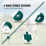 VEVOR Fence Post T-Post Heavy Duty Metal Fence Posts Sturdy Steel Fence Stakes for Garden Yard Lawn Farms & Outdoor Wire Fencing