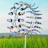 1pc Magical 3D Metal Outdoor Windmill Spinners Unique Metal Kinetic Wind Sculptures  Wind Catchers Lawn Patio Yard Garden Decor