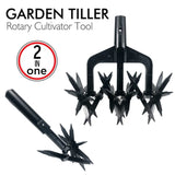 2 in 1 Garden Aerator Ventilated Scarifier Gardening Rotary Tiller Rotary Cultivator Tool Garden Lawn Ripper for Garden Lawn