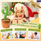 Talking Cactus Toy with LED 120 English Songs Singing Musical Toys Repeat What You Say Suitable for Babies and Toddlers