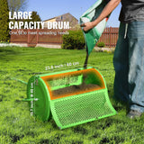 VEVOR Compost Spreader and Peat Moss Spreader 24 in Push/Tow-Behind Roller Lawn Spreader with Height Adjustable T Shaped Handle