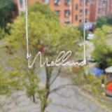 2022 Custom Name Necklace Crystal Pendant Stainless Steel Personalized Necklace Cursive Font Custom Name Jewelry for Men Women