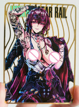 28PC/Set Anime Goddess Story DIY ACG Tsunade Albedo Kurumi Sexy Metal Card Collectible Cards Boys Play Toys Birthday Gifts