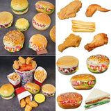 Toy Bakery Scene Model Home Ornament Simulation Kitchen Artificial Food Model Faux Fried Chicken Hamburger Fries Sandwish