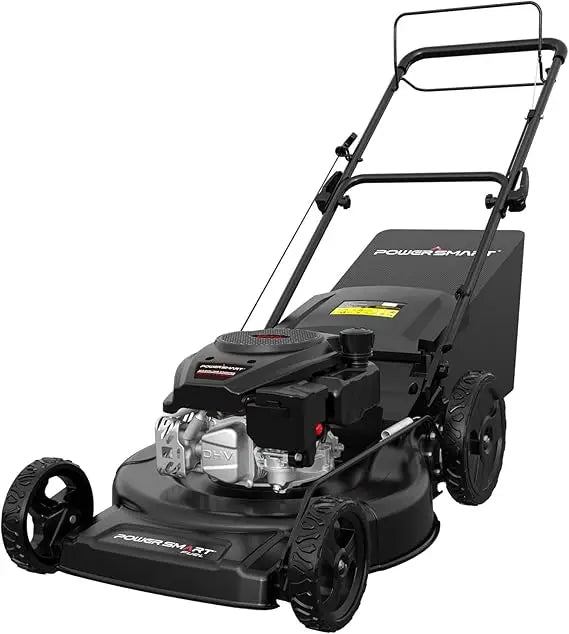 Self Propelled Gas Lawn Mower, 22 in. with 170cc OHV Engine, 3-in-1 Rear-Wheel-Drive High Wheels, Black