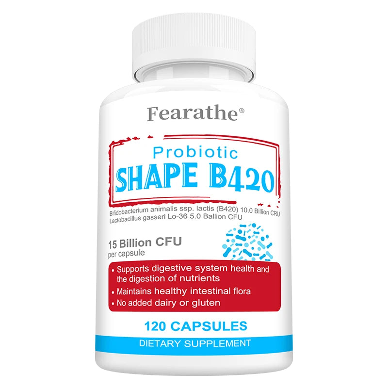 Shape B420 Probiotics, Supplement for Men and Women, Supports Digestive Health and Metabolic Rate, Promotes Nutrient Absorption