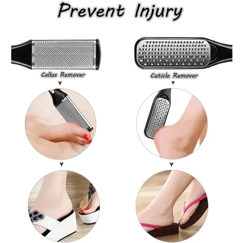 Professional Pedicure Kit, 26 in 1 Stainless Steel Foot Care Tools With Foot File and Callus Remover for Men Women Travel