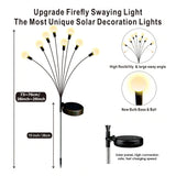 4 Pack 8 LED Solar Firefly Garden Light, String Lights for Festive Outdoor Decor, Sway by Wind