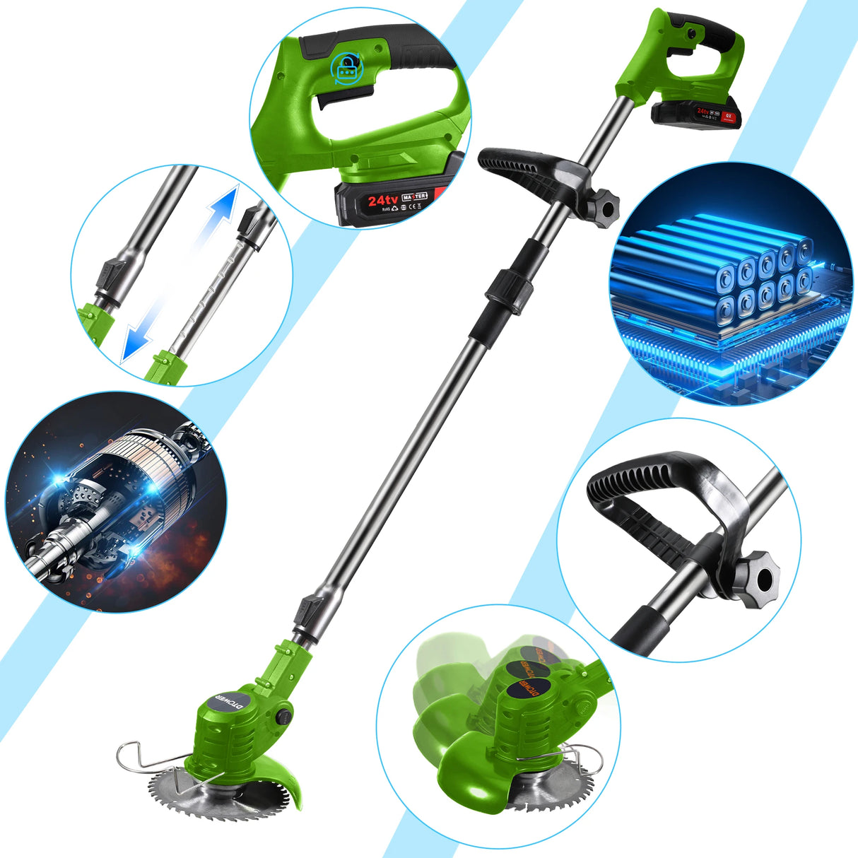 Portable Electric Lawn Mower Versatile Cordless Grass Trimmer Electric Mower Cordless Efficient Garden Tools