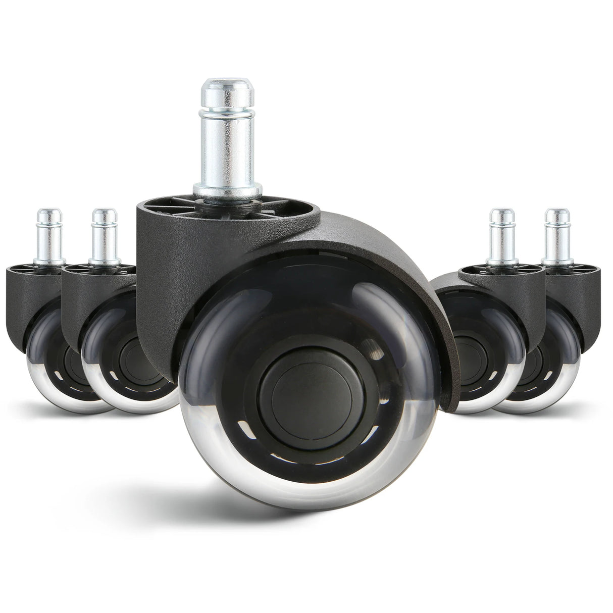 VEVOR 2/3 inch Set of 5 Office Chair Wheels Replacement Computer Gaming Desk Universal Caster for Hardwood Floors and Carpet