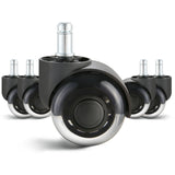 VEVOR 2/3 inch Set of 5 Office Chair Wheels Replacement Computer Gaming Desk Universal Caster for Hardwood Floors and Carpet