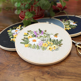 Ribbon Embroidery Stitch Practice Kit Embroidery Kit for Adult Beginners, Include Embroidery Cloth Threads for Craft Lover