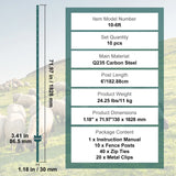 VEVOR Fence Post T-Post Heavy Duty Metal Fence Posts Sturdy Steel Fence Stakes for Garden Yard Lawn Farms & Outdoor Wire Fencing