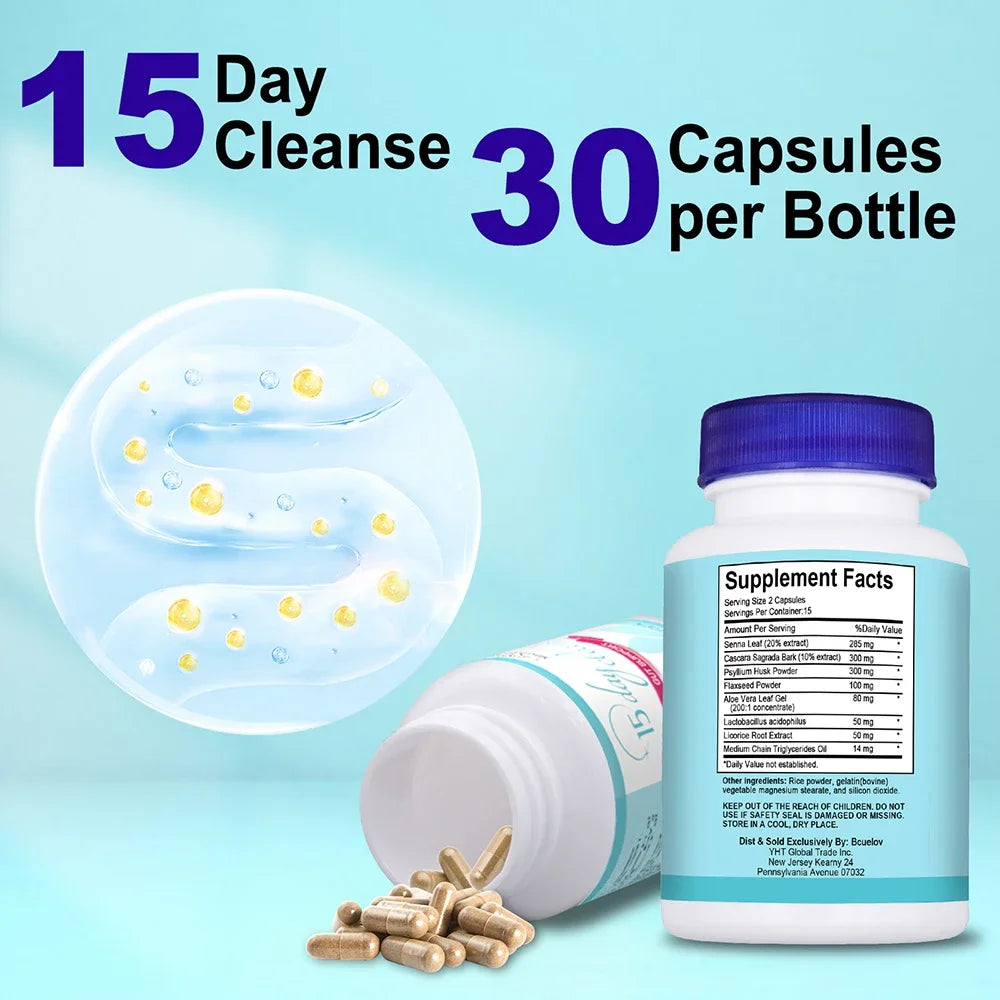 15 Day Cleanse and Detox - Reduce Abdominal Pain, Bloating, Constipation and Aid Gut Health