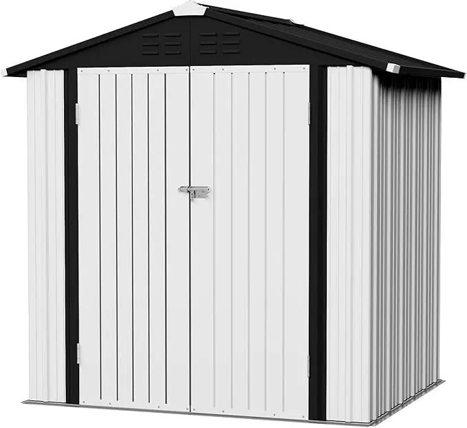 Storage Shed Waterproof Metal Garden Shed with Lockable Door Utility Tool Shed Outdoor Storage for Backyard, Patio and Lawn (6