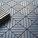 Plastic Interlocking Deck Tiles,44 Pack Patio Deck Tiles,12"x12" Square Waterproof Outdoor All Weather Use, Patio Decking Tiles