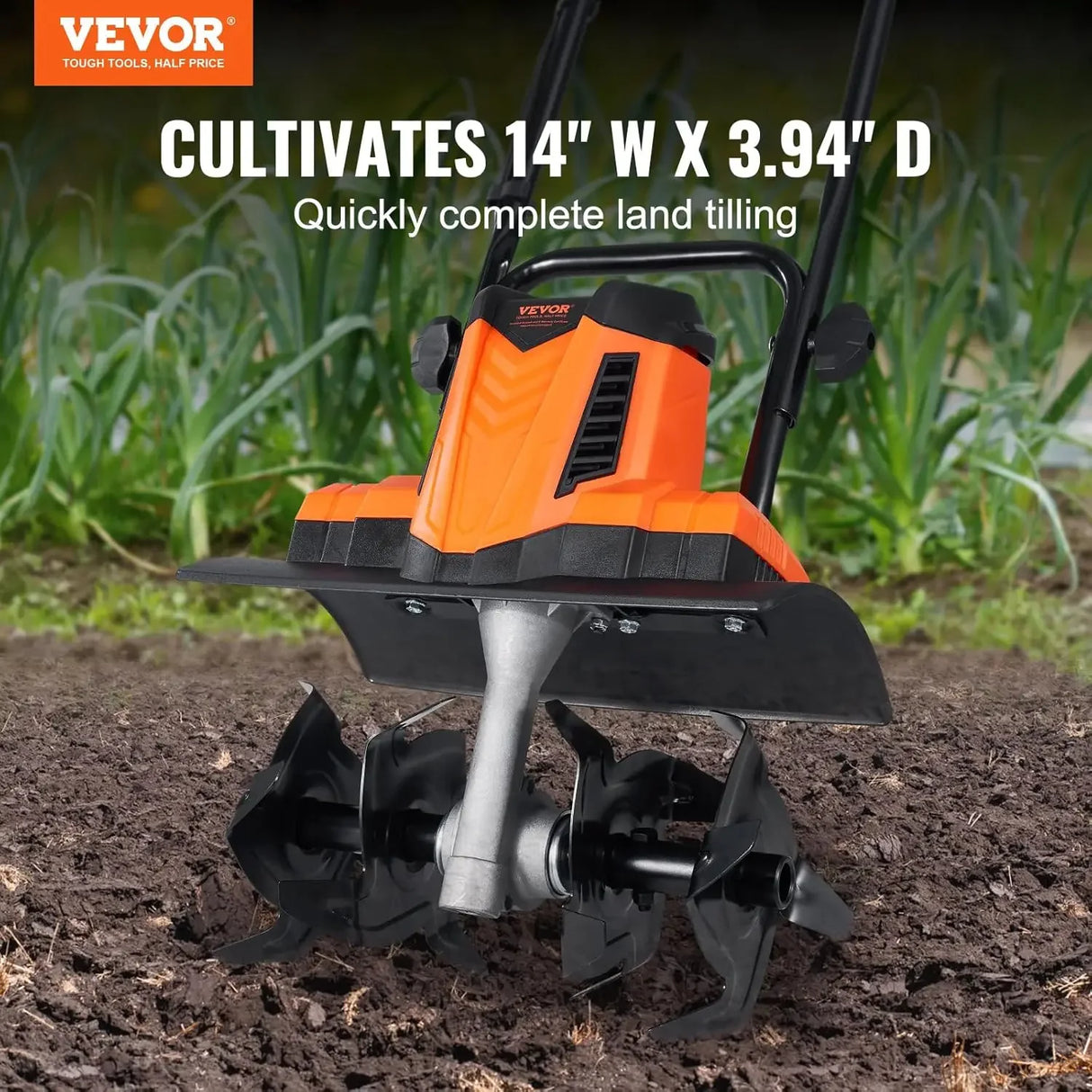 10 Amp Electric Tiller,14" Tilling Width 3.94" Tilling Depth Corded Electric Tiller/Cultivator,for Garden Lawn Soil Digging